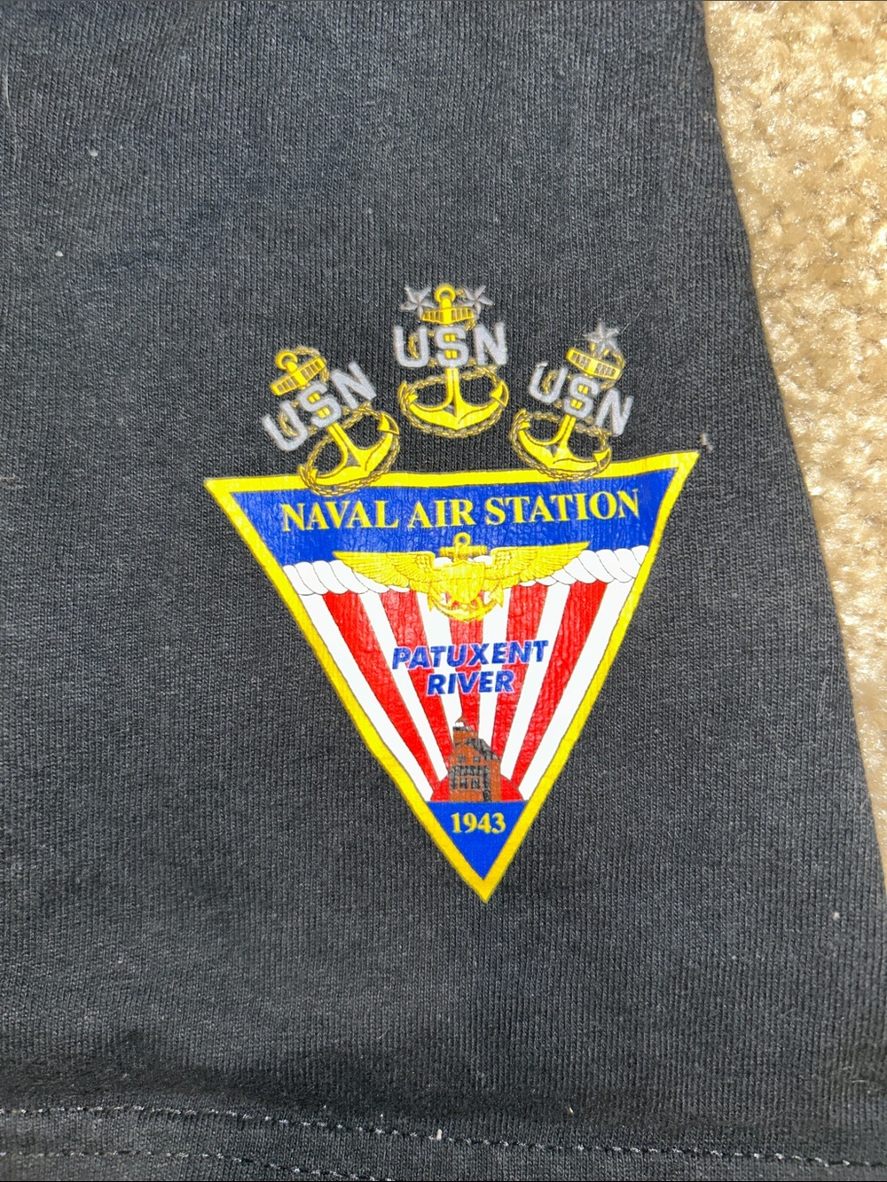 United States Navy Chief Black T-Shirt with Yellow Octopus USN Graphic - Picture 3 of 4